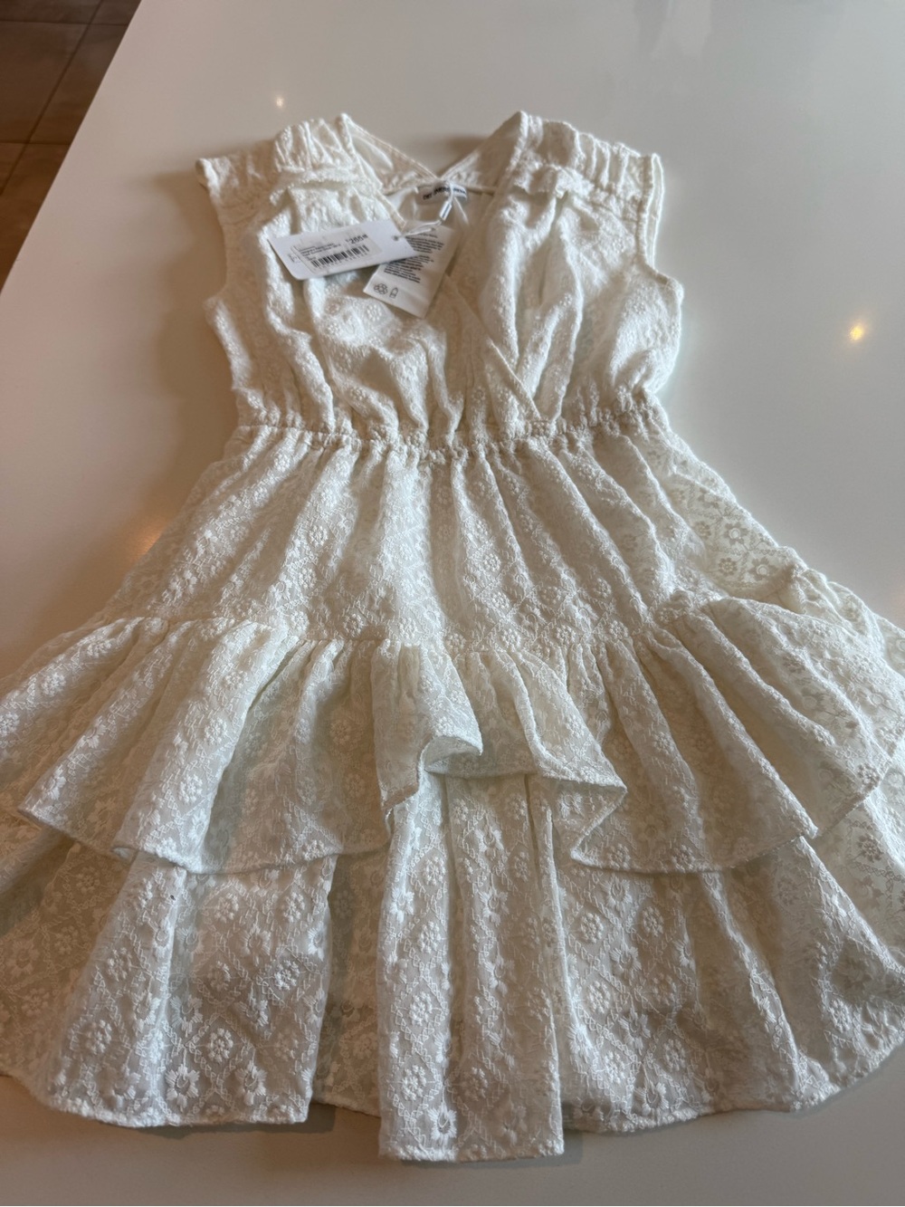 Girls White designer remix dress